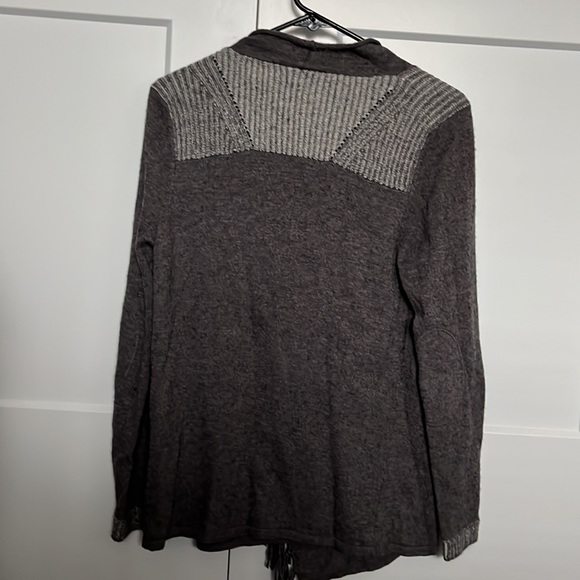 Dark Grey Long Sleeve Wrap Sweater - Picture 3 of 3